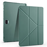 Honor Pad 9 Kılıf Üçgen Katlanabilir Pu Deri Kapaklı Kalemlikli Dikey Standlı Akıllı Tablet Kılıfı