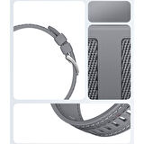 Sneezy Huawei Watch GT3 42mm ile Uyumlu Metal Tokalı Dikiş Detaylı Şık Dokuma Silikon Kordon