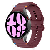 Samsung Galaxy Watch 6 40-43-44-47mm İle Uyumlu Metal Tokalı Dalgalı Spor Silikon Kordon