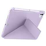 iPad Pro 11 inç M4 2024 Uyumlu Kılıf Üçgen Katlanabilir Kalem Şarj Bölmeli Kılıf A2836 A2837 A3006