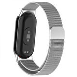 Sneezy Xiaomi Mi Band 8 Uyumlu Metal Hasır Kordon