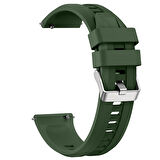 Sneezy Huawei Watch GT4 46mm İle Uyumlu Spor Silikon Metal Tokalı Soft Saat Kordonu