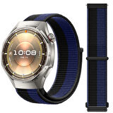 Huawei Watch GT6 Pro 46mm İle Uyumlu Ayarlanabilir Cırt Cırtlı Yumuşak Spor Kumaş Örgü Kordon
