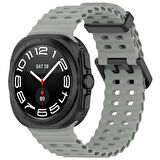 Samsung Galaxy Watch 7 Ultra İle Uyumlu AirFlow Metal Tokalı Yumuşak Soft Silikon Kordon 
