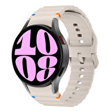 Samsung Galaxy Watch 6 40-43-44-47mm İle Uyumlu Metal Tokalı Dalgalı Spor Silikon Kordon
