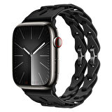 Apple Watch Uyumlu 44 45 46mm Zincir Desenli Yumuşak Silikon Solo Kordon Seri 2 3 4 5 6 Se 7 8 9 10 