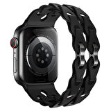 Apple Watch Uyumlu 44 45 46mm Zincir Desenli Yumuşak Silikon Solo Kordon Seri 2 3 4 5 6 Se 7 8 9 10 