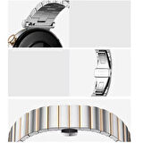 Huawei Watch GT5 41mm İle Uyumlu Renk Detaylı 18mm Paslanmaz Çelik Metal Kordon Kayış