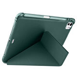 iPad Pro 11 inç M4 2024 Uyumlu Kılıf Üçgen Katlanabilir Kalem Şarj Bölmeli Kılıf A2836 A2837 A3006