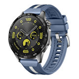 Huawei Watch GT4 46mm İle Uyumlu SportStripe Örgü Desen Metal Tokalı Silikon Akıllı Saat Kordonu