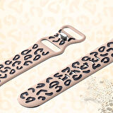 Samsung Galaxy Watch 6 7 Serisi ile Uyumlu Leopar Desenli Silikon Kordon Kayış