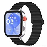 Huawei Watch Fit 3 İle Uyumlu Duo Baklalı Magnetik Silikon Kordon
