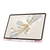 Honor Pad 9 Kılıf Üçgen Katlanabilir Pu Deri Kapaklı Kalemlikli Dikey Standlı Akıllı Tablet Kılıfı