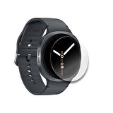 Samsung Watch 8 44mm Uyumlu Kolay Takılabilir Takma Aparatlı Temperli Cam Ekran Koruyucu