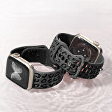 Apple Watch Uyumlu 38 40 41mm Leopar Desenli Yumuşak Silikon Kordon Seri 2 3 4 5 6 Se 7 8 9 10 42mm
