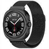 Samsung Galaxy Watch Ultra 47mm İle Uyumlu Milanese Paslanmaz Manyetik Tokalı Metal Hasır Kordon