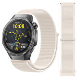 Huawei Watch GT5 Pro 46mm İle Uyumlu Ayarlanabilir Cırt Cırtlı Yumuşak Spor Kumaş Örgü Kordon