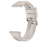 Sneezy Huawei Watch GT6 46mm İle Uyumlu Spor Silikon Metal Tokalı Soft Saat Kordonu