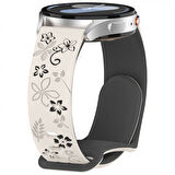 Samsung Galaxy Watch 4 5 Serisi ile Uyumlu FloraFlex Çiçek Desenli Silikon Kordon