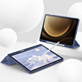 Samsung Galaxy Tab S9 Fe Plus X610 12.4 İnç Kılıf Premium Silikon Kalem Bölmeli Smart Case