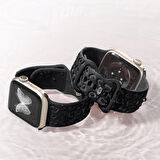 Apple Watch Ultra 1 ve 2 Uyumlu 49mm Leopar Desenli Yumuşak Silikon Kordon