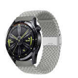 Sneezy Huawei Watch GT5 46mm İle Uyumlu 22mm Metal Klips Solo Fiberlink Örgü Kordon