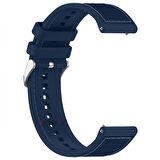 Huawei Watch Fit 4 Fit 4 Pro İle Uyumlu Dikiş Desenli Metal Tokalı Dokuma Silikon Kordon