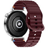 Huawei Watch GT6 41mm İle Uyumlu Dalga Desenli Tokalı Yumusaş Soft Silikon Kordon