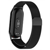 Sneezy Xiaomi Mi Band 8 Uyumlu Metal Hasır Kordon