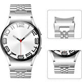 Samsung Galaxy Watch 6 40-43-44-47mm İle Uyumlu Klipsli Paslanmaz Çelik Metal Kordon