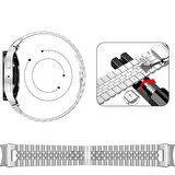 Samsung Galaxy Watch 6 40-43-44-47mm İle Uyumlu Klipsli Paslanmaz Çelik Metal Kordon