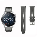 Sneezy Huawei Watch GT3 46mm GT2 46mm İle Uyumlu Spor Silikon Metal Tokalı Soft Saat Kordonu