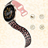 Huawei Watch GT2 GT3 42mm İle Uyumlu Leopar Desenli Silikon Kordon Kayış