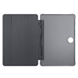 Honor Pad 9 Kılıf Üçgen Katlanabilir Pu Deri Kapaklı Kalemlikli Dikey Standlı Akıllı Tablet Kılıfı
