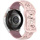 Huawei Watch GT2 GT3 GT4 GT5 46mm İle Uyumlu FloraFlex Çiçek Desenli Silikon Kordon