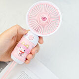 Sevimli Karakter Desenli Sessiz USB Şarjlı Mini Fan Kalemtraşlı, Taşınabilir Masaüstü Fan