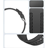 Samsung Galaxy Watch 4 46-44-42-40mm ile Uyumlu Metal Tokalı Dikiş Detaylı Şık Dokuma Silikon Kordon