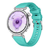 Sneezy Huawei Watch GT6 41mm İle Uyumlu Prism Metal Tokalı Soft Yumuşak Silikon Kordon