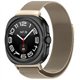 Samsung Galaxy Watch Ultra 47mm İle Uyumlu Milanese Paslanmaz Manyetik Tokalı Metal Hasır Kordon