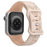 Apple Watch Uyumlu 38 40 41mm Kelebek Desenli Yumuşak Silikon Kordon Seri 2 3 4 5 6 Se 7 8 9 10 42mm