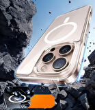 İPhone 16 Pro Max Kılıf Magsafe Wireless Kablosuz Şarj Destekli Sert Silikon Şeffaf Kapak Manyetik