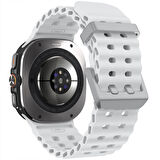 Samsung Galaxy Watch 7 Ultra İle Uyumlu AirFlow Metal Tokalı Yumuşak Soft Silikon Kordon 