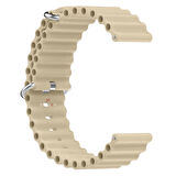 Huawei Watch GT6 46mm İle Uyumlu Dalga Desenli Tokalı Yumuşak Ocean Soft Silikon Kordon