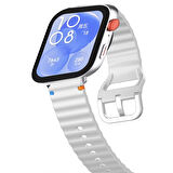 Huawei Watch Fit 3 İle Uyumlu Dalga Desenli Tokalı Yumusaş Soft Silikon Kordon