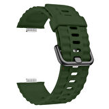 Huawei Watch Fit3 Fit 4 Fit 4 Pro İle Uyumlu GlacierFlex Metal Tokalı Spor Silikon Kordon