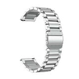 Huawei Watch GT5 46mm Uyumlu Kordon Paslanmaz Döküm Çelik Metal Baklalı Kordon