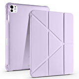 iPad Pro 11 inç M5 2025 Uyumlu Kılıf Üçgen Katlanabilir Kalem Şarj Bölmeli Kılıf A2836 A2837 A3006