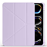 iPad Pro 11 inç M5 2025 Uyumlu Kılıf Üçgen Katlanabilir Kalem Şarj Bölmeli Kılıf A2836 A2837 A3006