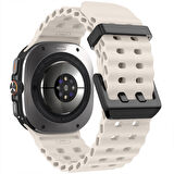 Samsung Galaxy Watch 7 Ultra İle Uyumlu AirFlow Metal Tokalı Yumuşak Soft Silikon Kordon 