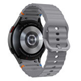 Samsung Galaxy Watch 5 40mm-44mm İle Uyumlu Metal Tokalı Dalgalı Spor Silikon Kordon